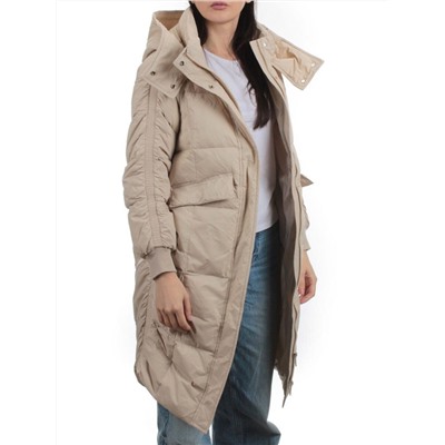3064 BEIGE Пуховик зимний женский (80% пух, 20% перо)