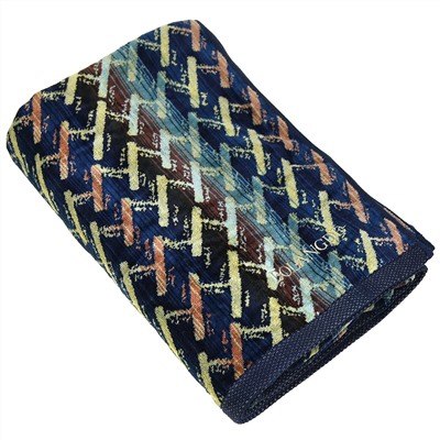 "Missoni-3002" Полотенце махровое 100х150см, плотность 375гр/м2, 100% хлопок, синий, Bolangde (Китай)