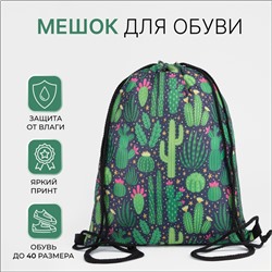 Мешок для обуви на шнурке, цвет зелёный