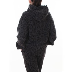 003 DK. GRAY/LEOPARD Костюм спортивный зимний женский (95% хлопок, 5% полиэстер)