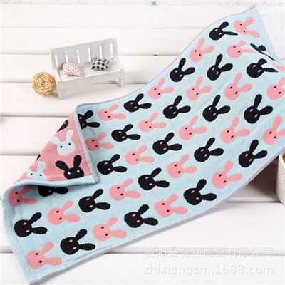 Towel, gauze children's rabbit for face washing, 20×50cm, wholesale
