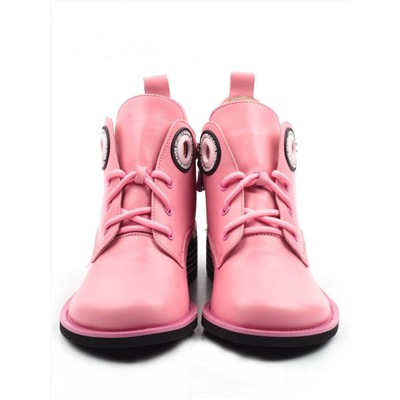 01-D1-2019 PINK Ботинки женские (натуральная кожа, байка)