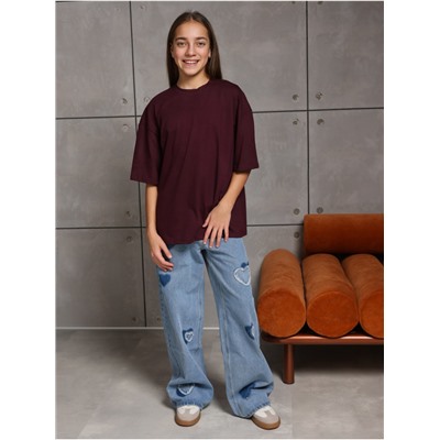 Футболка "Базовая" Бордо Девочка