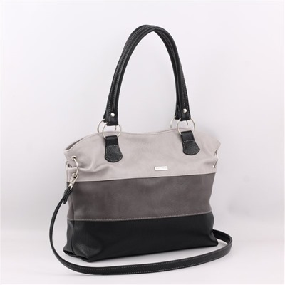 Сумка 398 мульти итальянский серо-черный ФОРМАТ "А4"