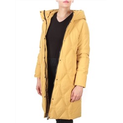 2158 MUSTARD Пальто зимнее облегченное  женское YINGPENG (150 гр. холлофайбер)