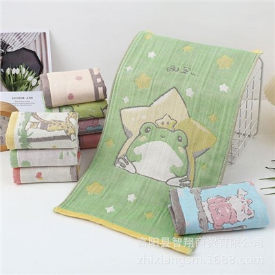 Gauze cartoon children's sweat towel, wholesale