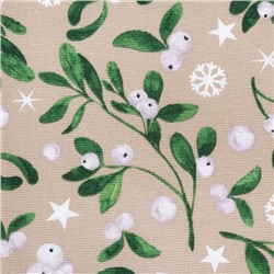 Скатерть новогодняя Доляна Frosty berries 149×110± 3 см, 100% хлопок, рогожка 164 г/м²