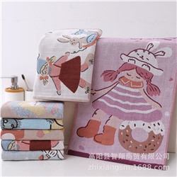 Gauze cartoon children's sweat towel, wholesale