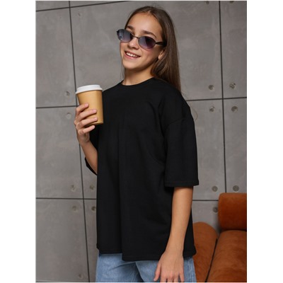 Футболка "Базовая" Черный Девочка
