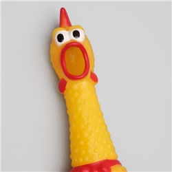 Игрушка пищащая «Задумчивая курица» для собак, 28 см, жёлтая
