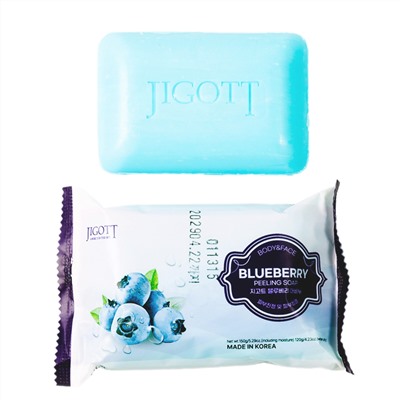 Jigott Мыло-скраб для лица и тела с экстрактом черники / Blueberry Scrub Soap, 150 г