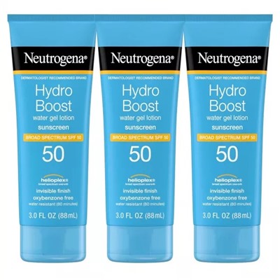 Увлажняющий крем SPF 50 (3 х 88 мл), Hydro Boost Water Gel Moisturizing Sunscreen Spf 50, Neutrogena