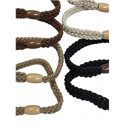 Резинка для волос эластичная (жгут косичка) цвет темно-коричневый Арт 64