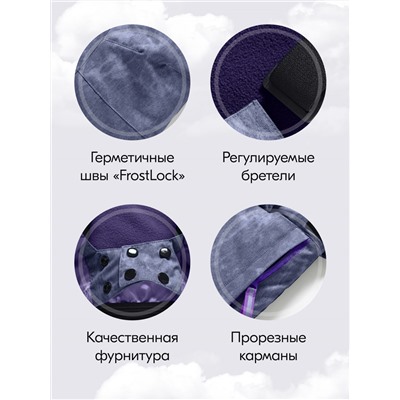 Горнолыжный костюм зимний для девочки фиолетового цвета 9422F