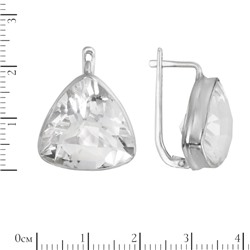 Серьги 'Прелесть' с горным хрусталём, родий ИАСК34418Х18ХРR2