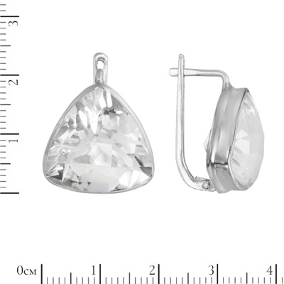 Серьги 'Прелесть' с горным хрусталём, родий ИАСК34418Х18ХРR2