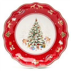 БЛЮДО LEFARD "С НОВЫМ ГОДОМ!" 16*3,5 СМ КРАСНОЕ (КОР=24ШТ.)