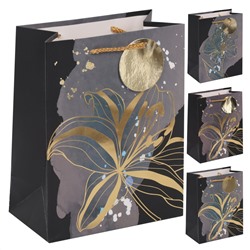 Пакет подарочный 18*23*10 Золотой цветок ассорти 2 вида КОКОС 231934/12/Китай