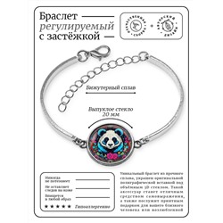 BSI-0032 Браслет металлический Панда и цветы