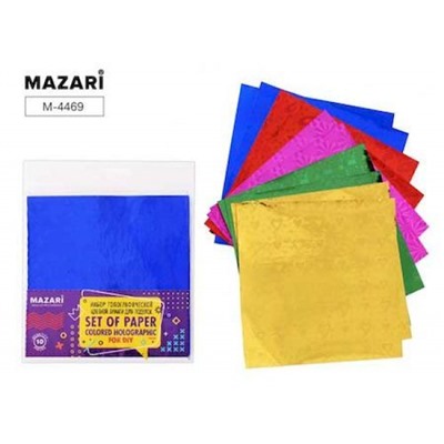 Фольга голографическая 15х15 см 10л M-4469 Mazari