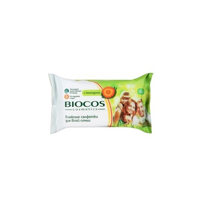 BioCos Влажные Салфетки  для всей семьи Универсальные 60шт