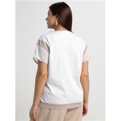 Блуза Алтея (белая/бежевый) Б15365-20М