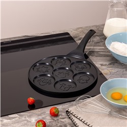 СКОВОРОДА AGNESS "FUNNY ZOO" С АНТИПРИГАР.ПОКРЫТИЕМ ДИАМЕТР=26.5 СМ.НА 7 ПОРЦИЙ (КОР=6ШТ.)