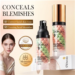 Трехцветный праймер для макияжа BIOAOUA Rice Raw Pulp Isolation, 40 гр