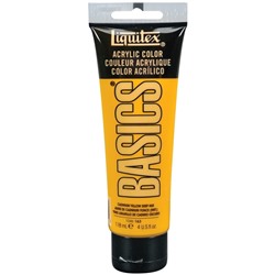 Краска акриловая художественная Liquitex "Basics", 118мл, туба, 163 кадмий желтый темный (имит.)