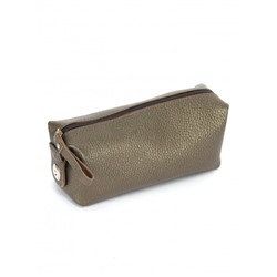 Косметичка Croco-К-721 натуральная кожа (1 отдел),  олива металлик (233)  263540
