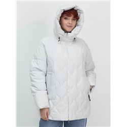 Куртка женская демисезонная с капюшоном серого цвета 1140Sr