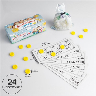 Русское лото "Время игры", 24 карточки, карточка 17.2 х 7.5 см, фишки микс