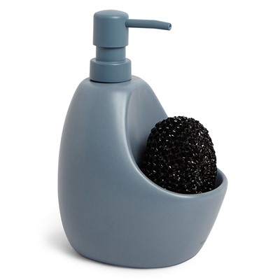 Диспенсер для мыла с подставкой для губки Joey, 590 мл, серо-голубой