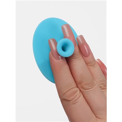 Щётка для умывания «Овал», на присоске, 6.3×5.2 см, голубая