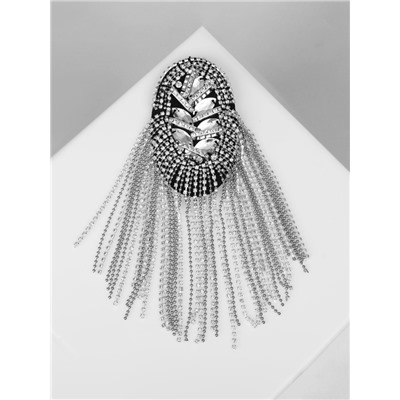 Брошь «Эполет», цвет белый в серебре