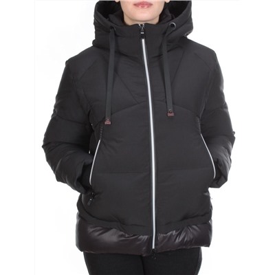 21068 BLACK Куртка зимняя женская FLANCE ROSE (200 гр. холлофайбера)