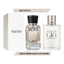 Tester Beas M213 Giorgio Armani Acqua Di Gio Men edp 25 ml, Парфюм мужской Beas M213 создан по мотивам аромата Giorgio Armani Acqua Di Gio