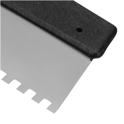 Шпатель из нержавеющей стали, 150 мм, зуб 10 х 10 мм, пластмассовая ручка Сибртех