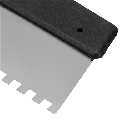 Шпатель из нержавеющей стали, 150 мм, зуб 10 х 10 мм, пластмассовая ручка Сибртех