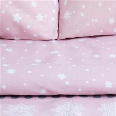 Постельное белье новогоднее "Этель" 2 сп Snow 175*215см,200*220см,70*70см-2 штуки