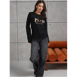 Лонгслив "Париж" женский черный