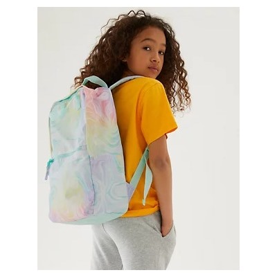 Kids' Water Repellent Marble Print School Backpack