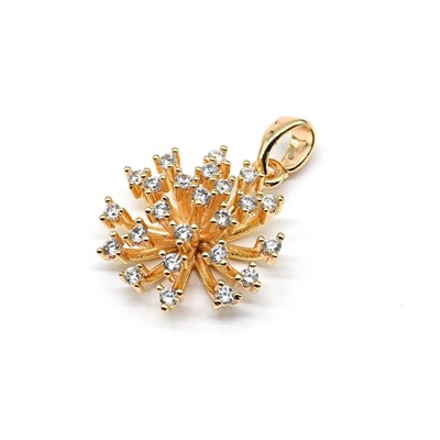 Подвеска Одуванчик 16мм с фианитами, золотистая