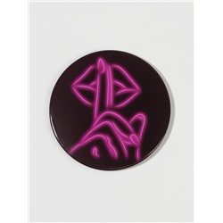 Зеркало карманное «Губы», d=7 см, PVC - коробка, чёрное