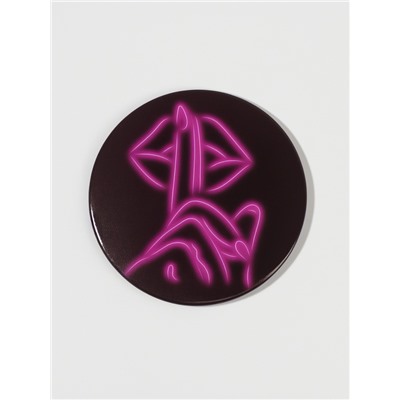 Зеркало карманное «Губы», d=7 см, PVC - коробка, чёрное