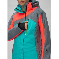 Горнолыжный костюм женский зеленого цвета 02011Z