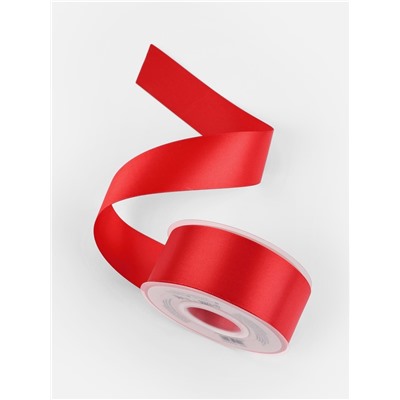 Лента атласная TEIRA, двухсторонняя, 38 мм, 25±1 м, красная №0250