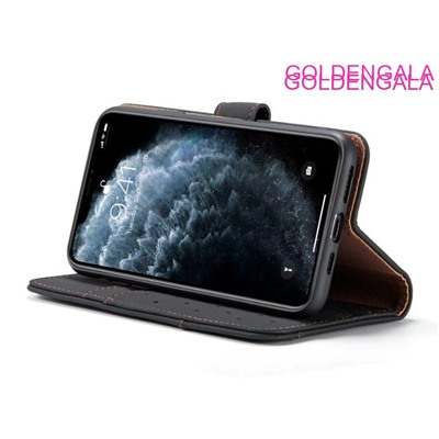 Кожаный чехол-бумажник с ремешком для iPhone