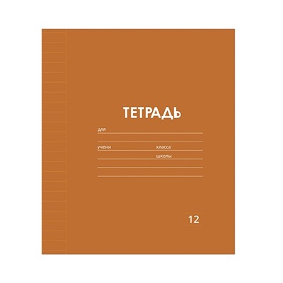 Тетрадь 12 листов линейку Calligrata «Однотонная Классика Линовка. Эконом», обложка мелованная бумага, серые листы, МИКС