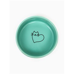 Миска керамическая "Котик сердечко" 250 мл, 11,5 х 4,5 см